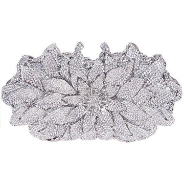 Crystal Floral Metal Clutch
