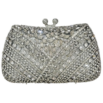 Metal Elegance Crystal Clutch