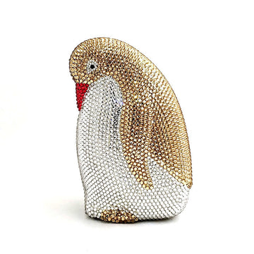 Crystal Penguin Metal Clutch