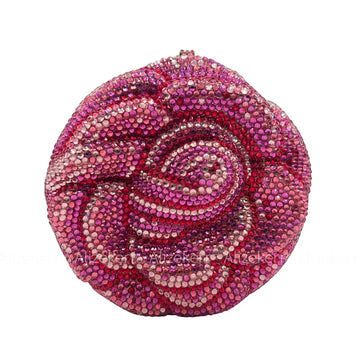 Alizekerr rosa em forma de cristal sacos de noite feminino lindo chique strass flor bolsas embreagem e bolsas festa casamento nupcial