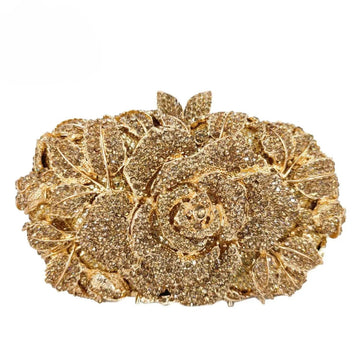 Jade Floral Metal Clutch