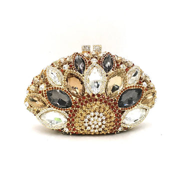 Santorini Crystal Metal Clutch