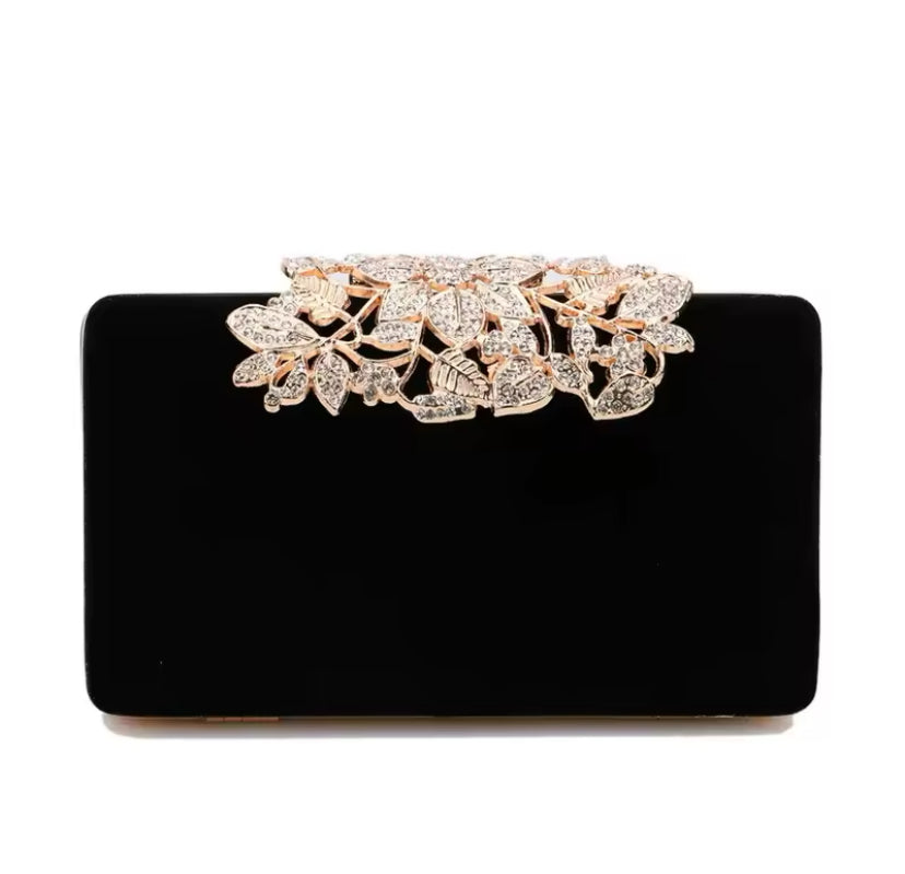 Siena Flower Velvet Clutch