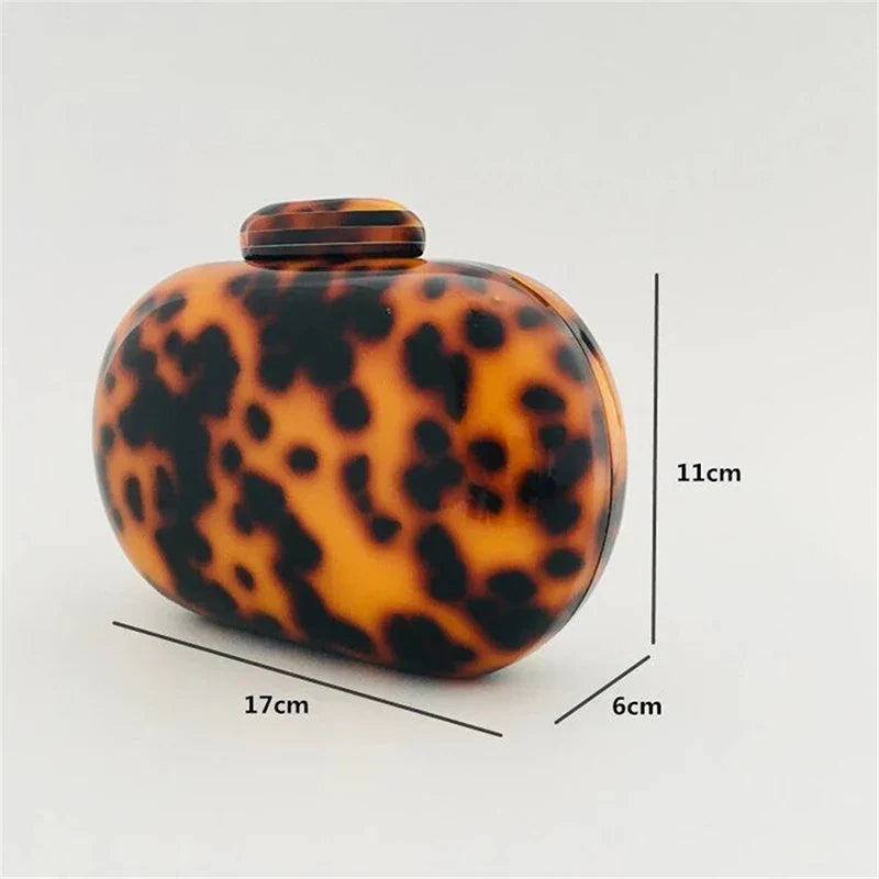 Novo leopardo arcylic sacos de noite luxo senhora bolsa embreagem marca designer ombro crossbody saco mini festa casamento corrente bolsa