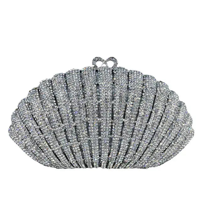 Saco de embreagem do arco-íris da forma do escudo da meia lua pequena de fgg das mulheres festa de casamento bolsas e bolsas de cristal da noite