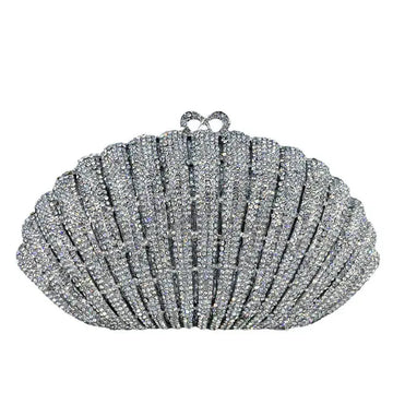 Saco de embreagem do arco-íris da forma do escudo da meia lua pequena de fgg das mulheres festa de casamento bolsas e bolsas de cristal da noite