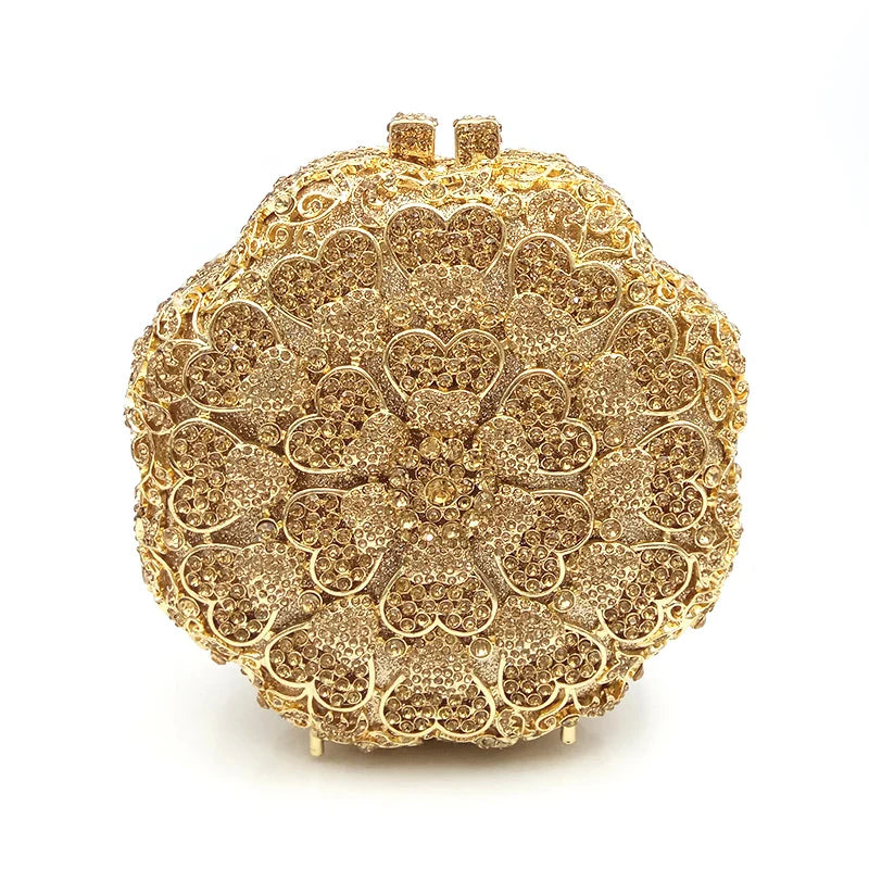 Xiyuan flor cristal embreagens mulheres sacos de noite metal caso duro casamento minaudiere embreagem festa nupcial strass bolsas