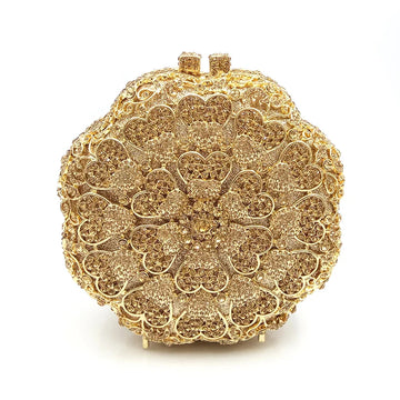 Xiyuan flor cristal embreagens mulheres sacos de noite metal caso duro casamento minaudiere embreagem festa nupcial strass bolsas