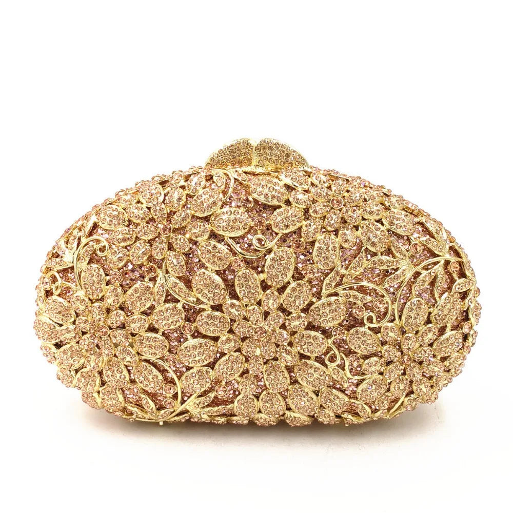 Mulheres oco para fora multi flores de cristal embreagem saco noite diamante minaudiere bolsa casamento para a mãe presentes natal sacos