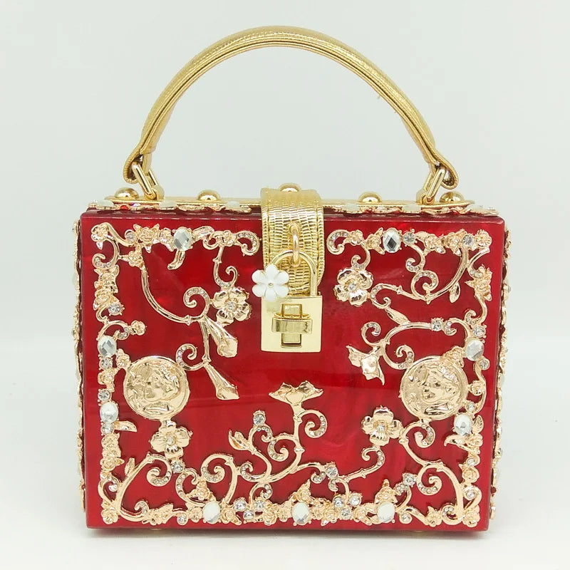 Bolsa de ombro feminina delicada de flor, bolsa de mão luxuosa de acrílico com bolsas transversais da moda, para mulheres