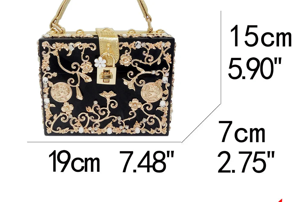 Bolsa de ombro feminina delicada de flor, bolsa de mão luxuosa de acrílico com bolsas transversais da moda, para mulheres