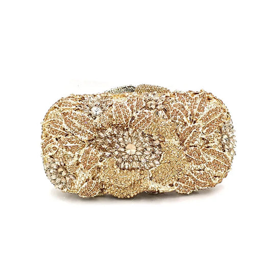 Clutch Metal Cristal Rose Belle