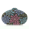 Mulheres oco para fora multi flores de cristal embreagem saco noite diamante minaudiere bolsa casamento para a mãe presentes natal sacos