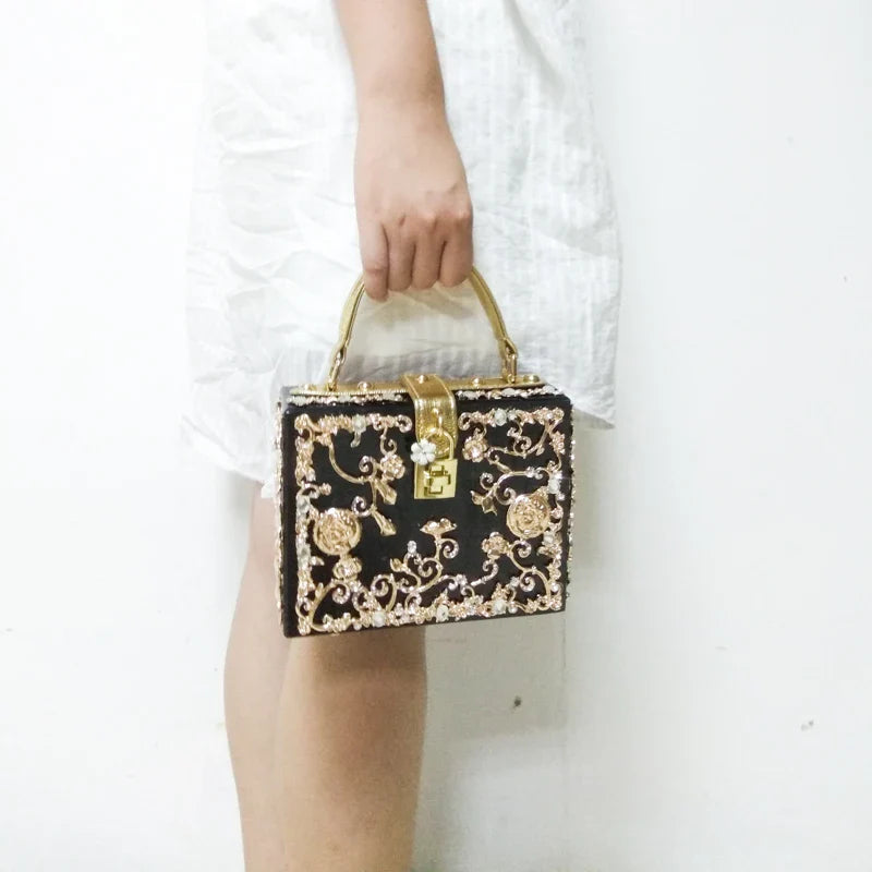 Bolsa de ombro feminina delicada de flor, bolsa de mão luxuosa de acrílico com bolsas transversais da moda, para mulheres