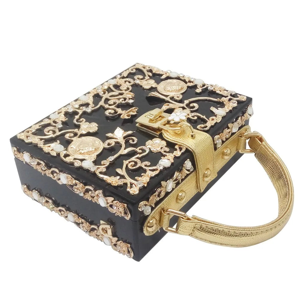 Bolsa de ombro feminina delicada de flor, bolsa de mão luxuosa de acrílico com bolsas transversais da moda, para mulheres