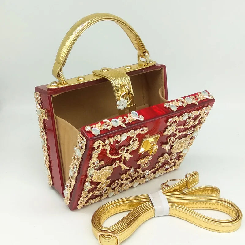 Bolsa de ombro feminina delicada de flor, bolsa de mão luxuosa de acrílico com bolsas transversais da moda, para mulheres