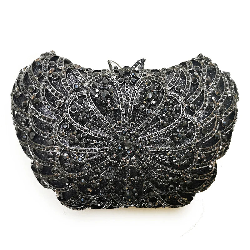 Ab mulheres bolsas de noite ouro metal luxo senhora diamante bolsas bolsa cocktail garras jantar baile cristal embreagem strass