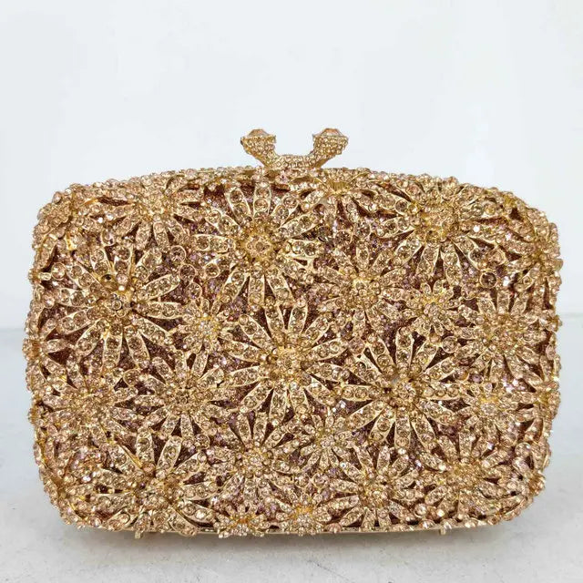 Boutique de fgg crisântemo flor sacos de noite e embraiagens feminino cristal embreagem festa casamento strass bolsas bolsas
