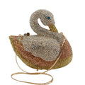 Sacos de noite de cristal em forma de cisne diamante espumante bolsas de embreagem strass bolsas de metal duro saco de festa de casamento