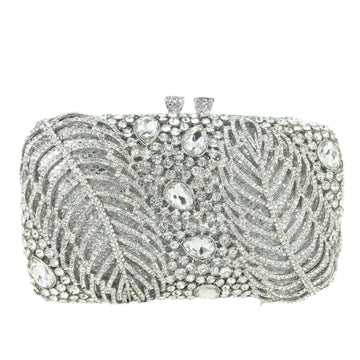 Boutique de fgg roxo cristal noite sacos embreagem feminino formal festa folha strass bolsas nupcial casamento minaudiere bolsa