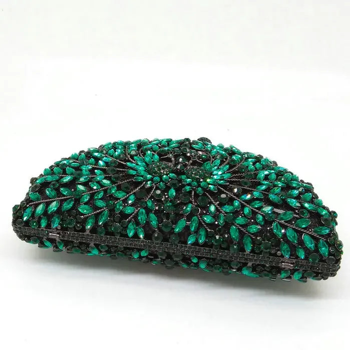 Boutique de fgg pavão verde mulheres bolsas de noite casamento cocktail cristal bolsa embreagem nupcial diamante minaudiere bolsas