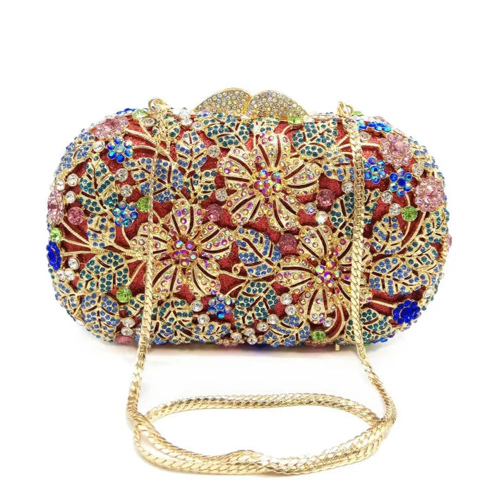 Mulheres saco de festa à noite diamantes elegante embreagem cristal luxo nupcial festa casamento carteira bolsa flor bolsas cristal