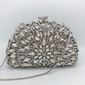 Esplêndido saco de jantar de diamante de metal, cheio de diamantes, saco de moda portátil para vestidos de banquete feminino bolsa de strass