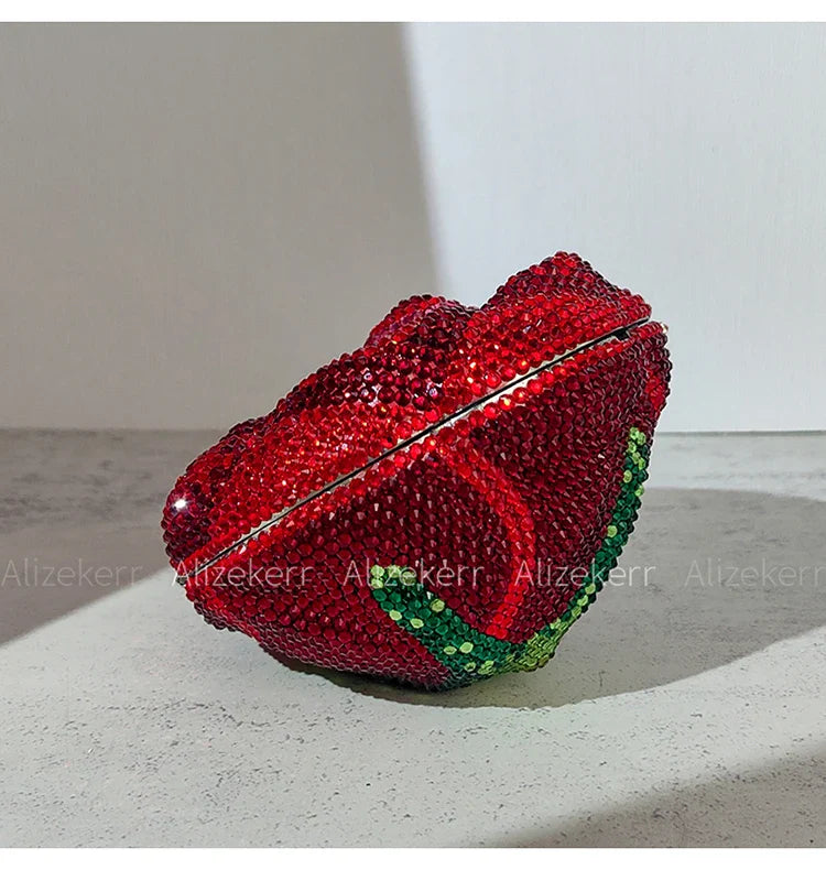 Alizekerr rosa em forma de cristal sacos de noite feminino lindo chique strass flor bolsas embreagem e bolsas festa casamento nupcial