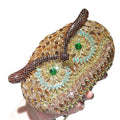 Bolsa de mão de noite em formato de coruja, multicolorida, grande, strass, bolsa de festa feminina, bolsa de baile, mini minaudiere