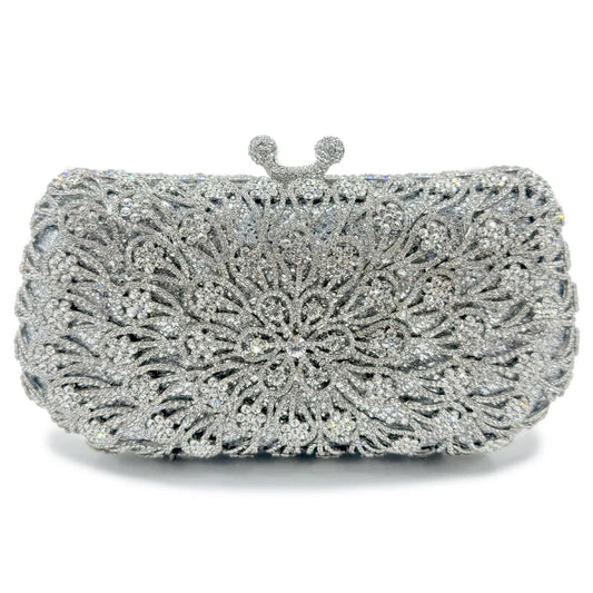 Yara Moiselle Crystal Metal Clutch