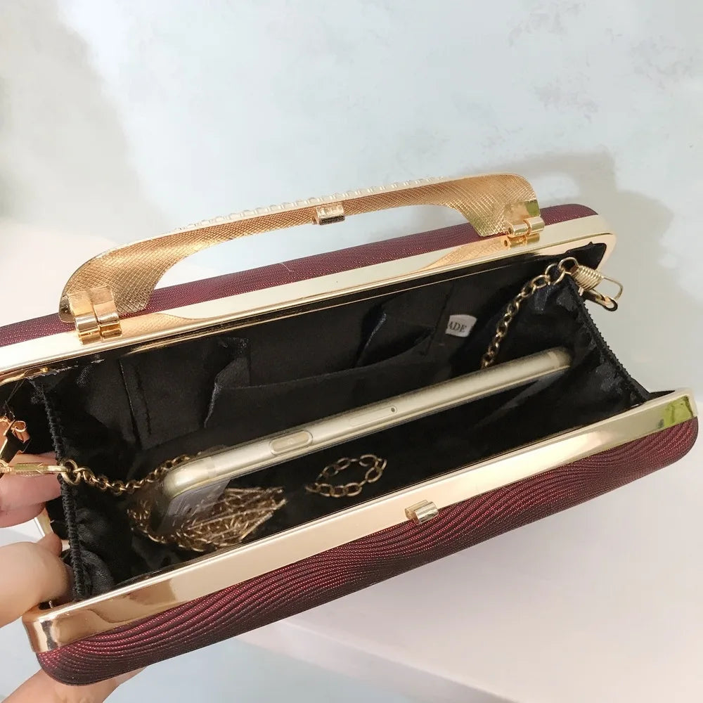 Bolsa de mão feminina elegante, bolsa de mão verde para mãe da noiva/noivo, fivela de strass, superfície plissada, bolsa quadrada