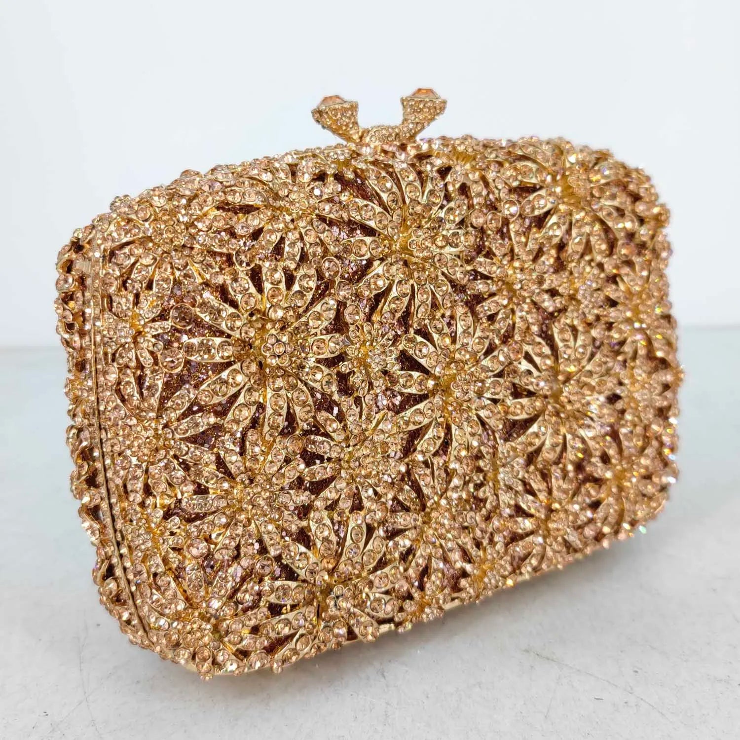 Boutique de fgg crisântemo flor sacos de noite e embraiagens feminino cristal embreagem festa casamento strass bolsas bolsas
