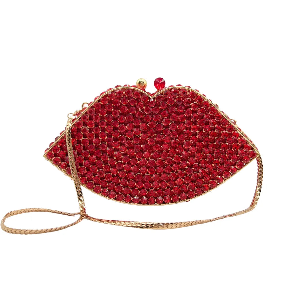 Luxo vermelho diamantes noite sacos de embreagem jantar das mulheres gemas dia garras festa prata vidro bolsa swarovski pedra bolsa ombro