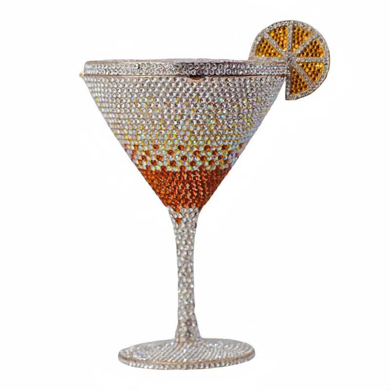 Martin cocktail copo diamante saco de noite nova chegada cristal nupcial bolsa jantar garras feminino bolsa cristal strass sacos