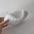 Embreagens de caixa de acrílico branco perolado feminino, mini carteira, forma irregular, festa noturna, viagem, bolsas Gilr, bolsa para mulheres