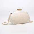 Oval artesanal pérola mármore metal fecho acrílico sacos de noite feminino mini embreagem praia verão senhora bolsas festa casamento