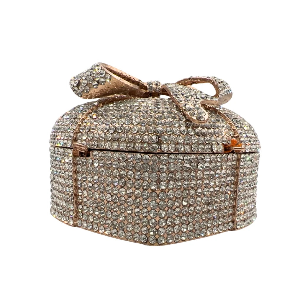 Personalizado design de luxo feminino diamante bolsa cristal strass forma coração bolsa noite saco embreagem para mulher 2025