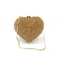 Ouro cristal saco de noite strass coração diamante casamento cristal luxo designer senhoras festa mini bolsa minaudiere bolsas