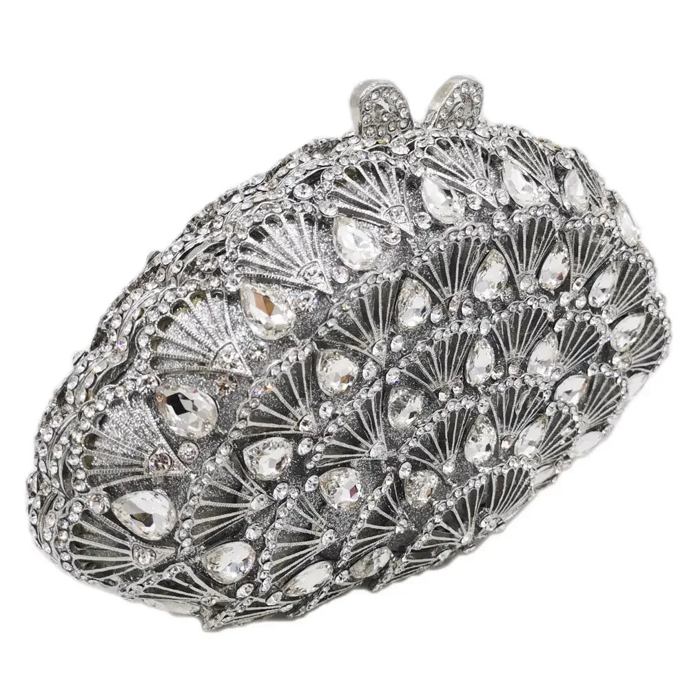 Boutique de fgg luz azul cristal sacos de embreagem para mulheres pavão noite bolsa nupcial casamento strass minaudiere bolsas saco