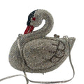 Sacos de noite de cristal em forma de cisne diamante espumante bolsas de embreagem strass bolsas de metal duro saco de festa de casamento