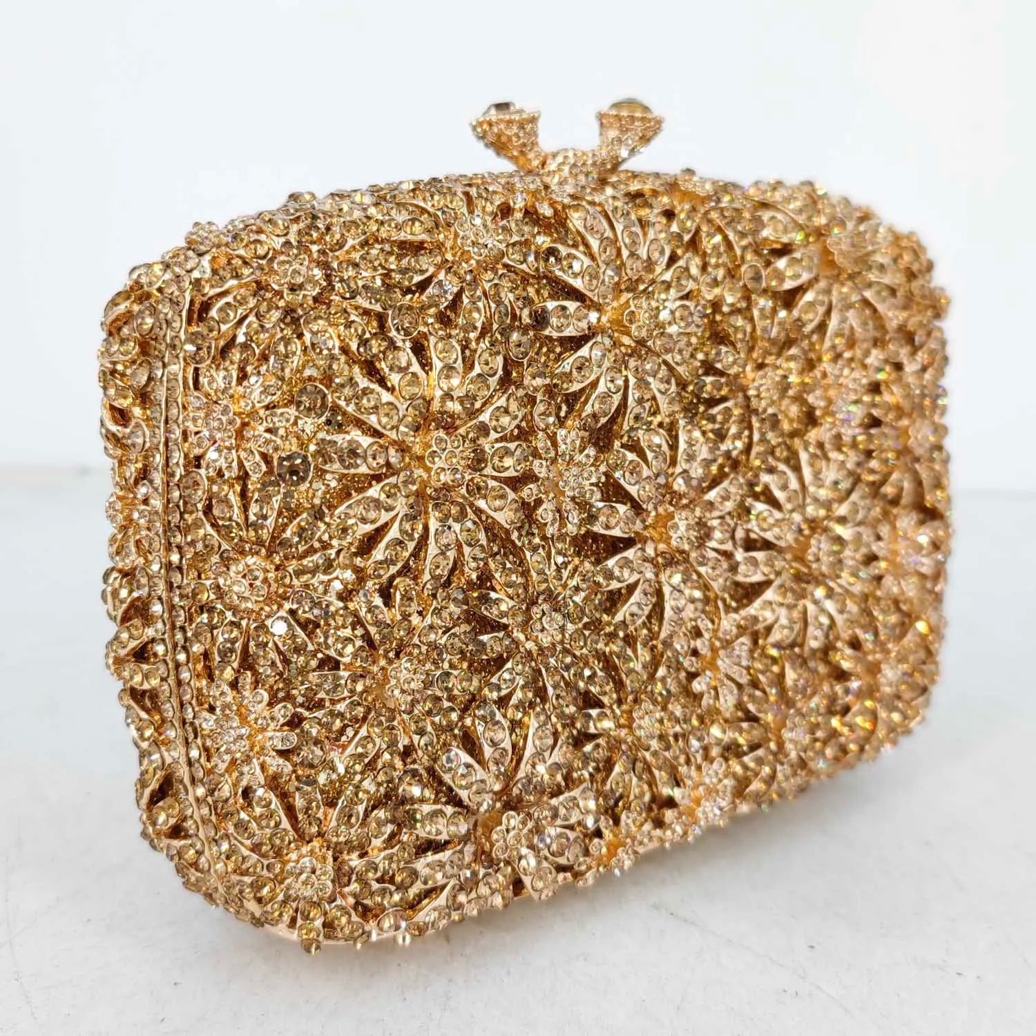 Boutique de fgg crisântemo flor sacos de noite e embraiagens feminino cristal embreagem festa casamento strass bolsas bolsas