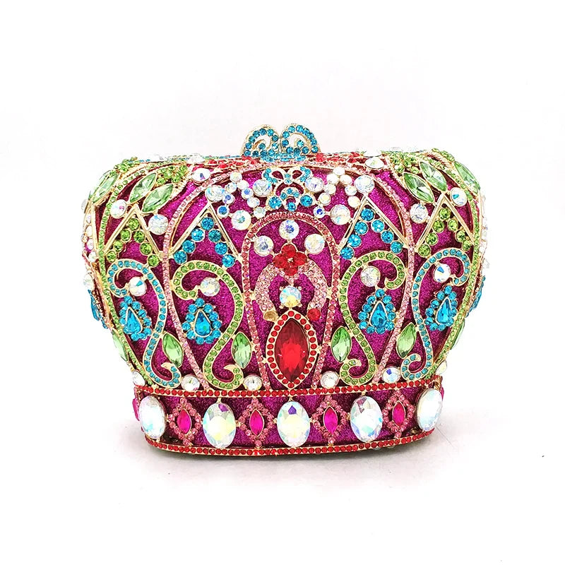 Mulheres festa à noite bolsa diamantes luxo cristal garras elegantes senhoras bolsas festa de casamento nupcial coroa real bolsas saco