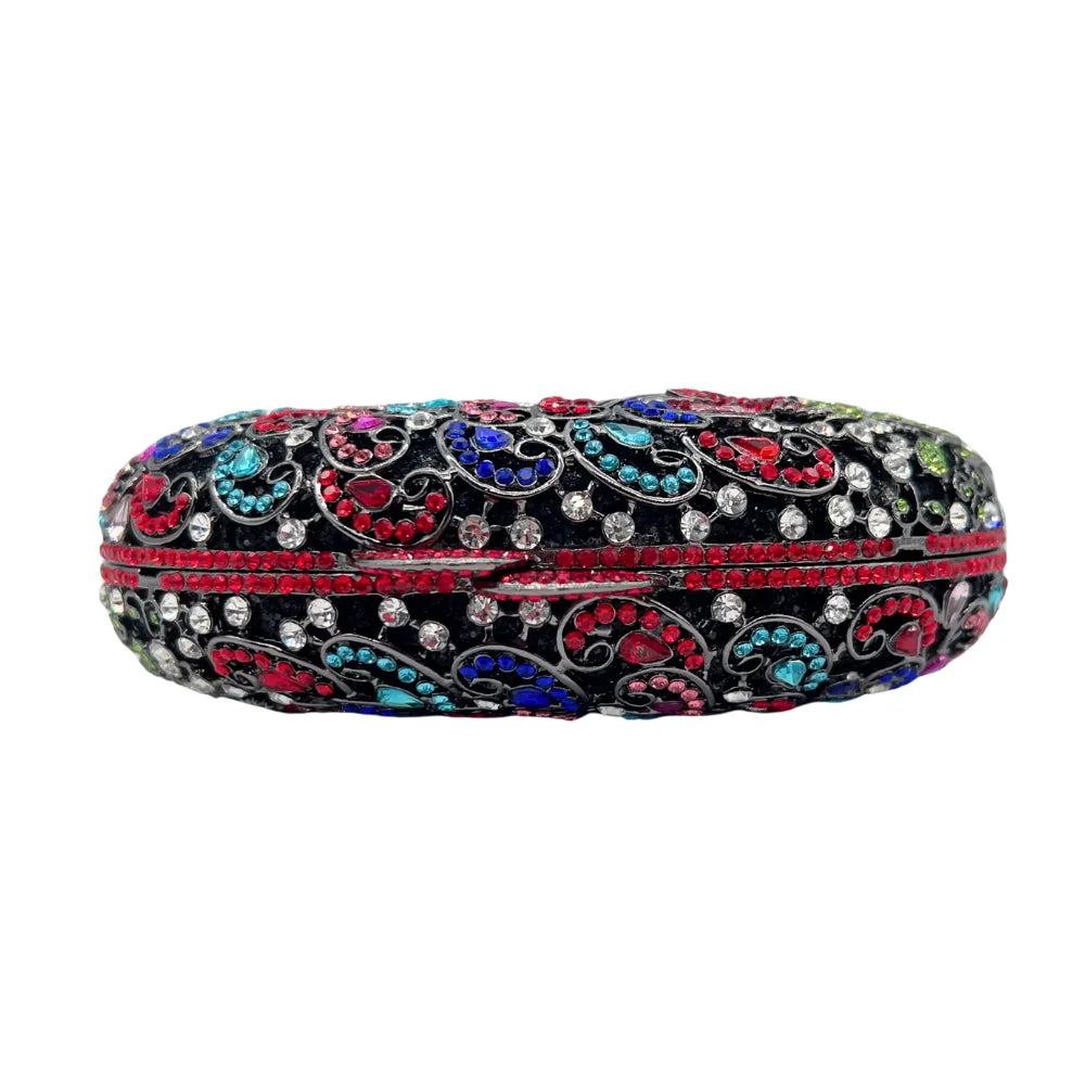 Venda quente de luxo phoenix flor totalmente diamante espumante grânulo cristal bolsa de noite de casamento feminino