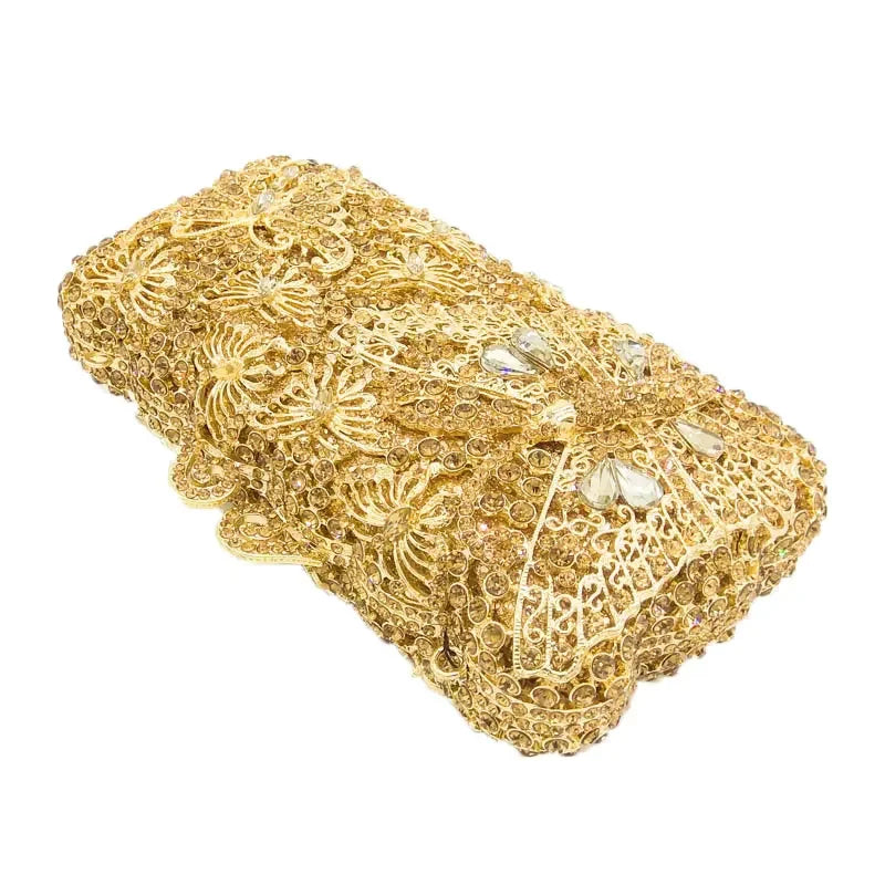 Boutique de fgg borboletas embreagem feminina noite minaudiere sacos bolsas de casamento bolsas de noiva senhoras festa saco de embreagem de cristal