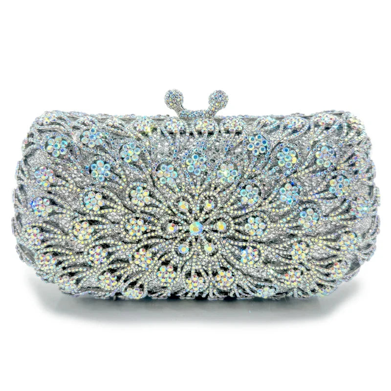Yara Moiselle Crystal Metal Clutch