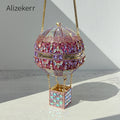 Alizekerr balão de ar quente em forma de cristal sacos de noite feminino luxo elegante único strass circular embreagem bolsas festa casamento