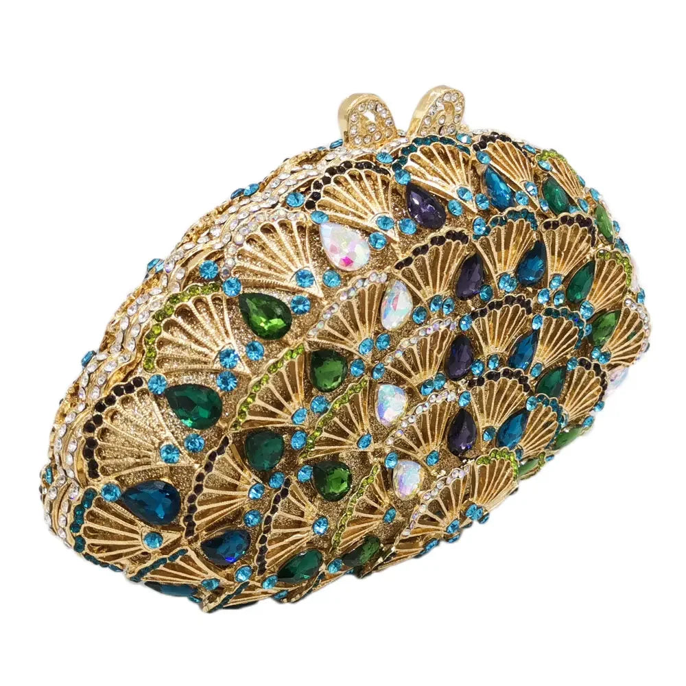 Boutique de fgg luz azul cristal sacos de embreagem para mulheres pavão noite bolsa nupcial casamento strass minaudiere bolsas saco