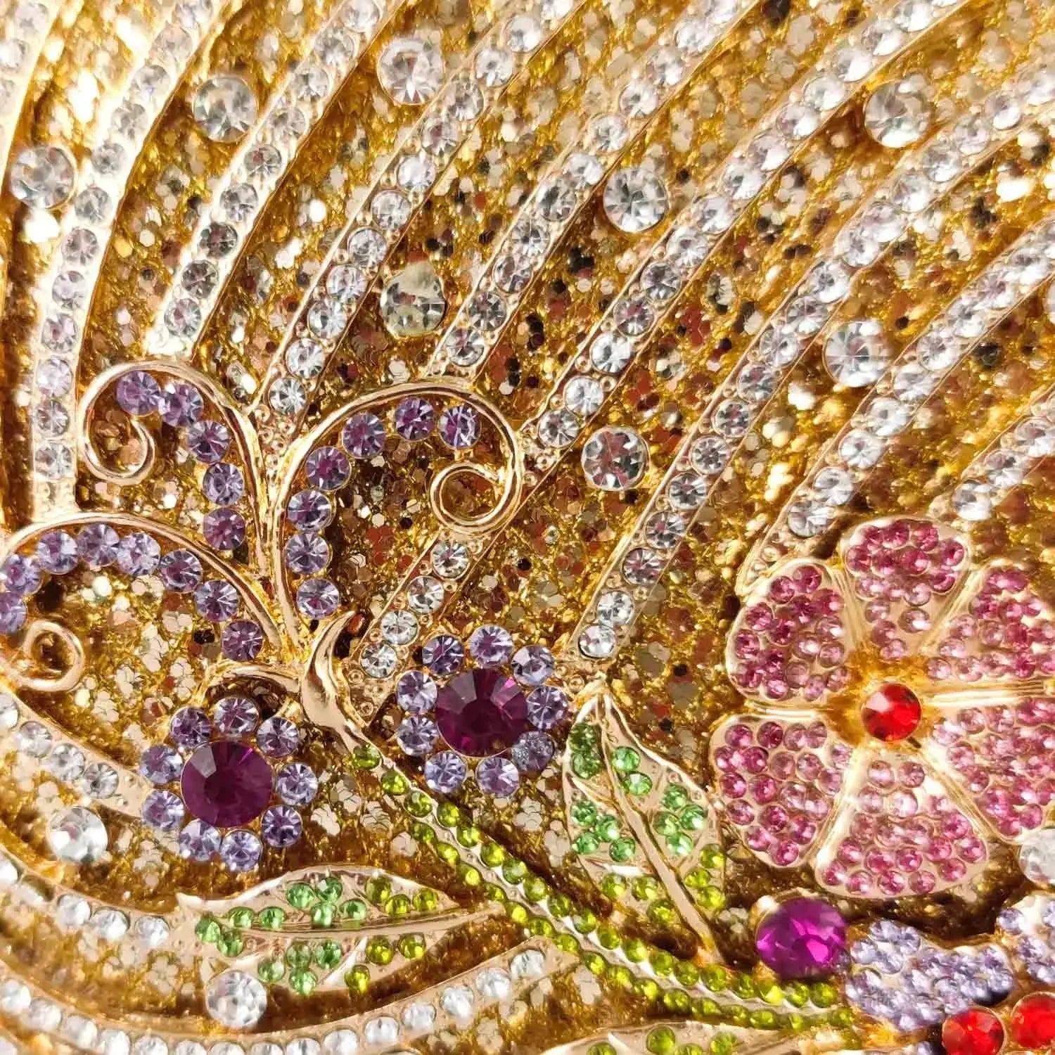 Boutique de fgg luxo cristal embreagem bolsas para mulheres formal festa jantar strass bolsa embreagem nupcial flor saco noite