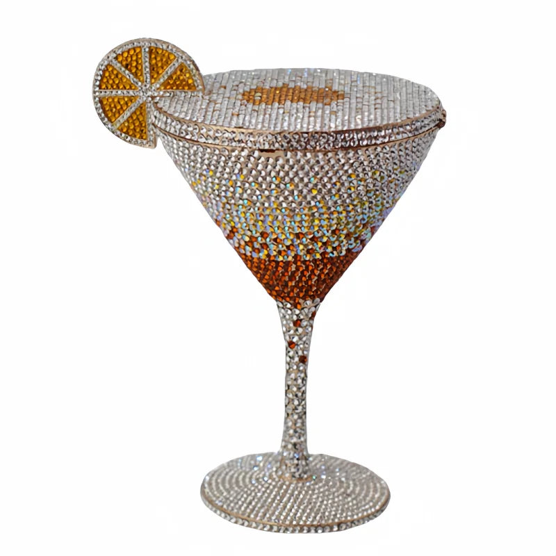 Martin cocktail copo diamante saco de noite nova chegada cristal nupcial bolsa jantar garras feminino bolsa cristal strass sacos