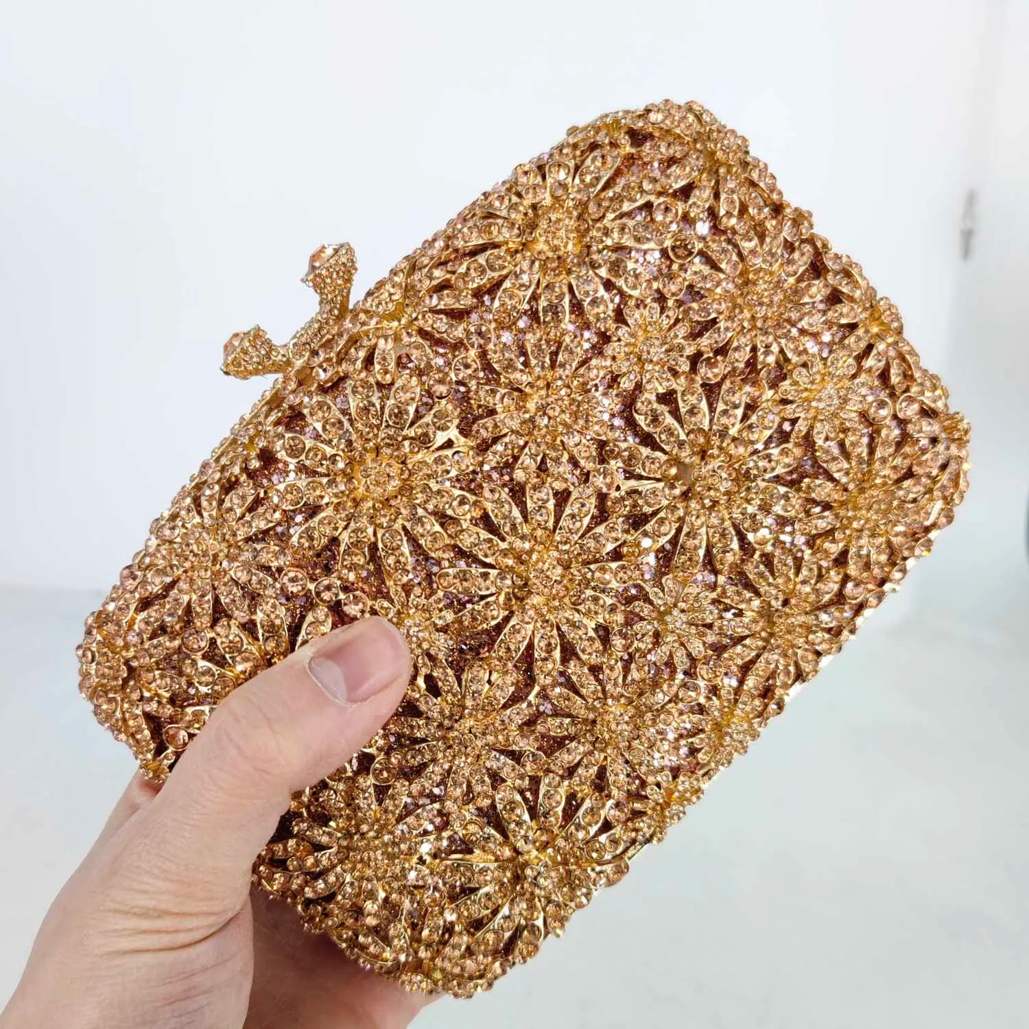 Boutique de fgg crisântemo flor sacos de noite e embraiagens feminino cristal embreagem festa casamento strass bolsas bolsas